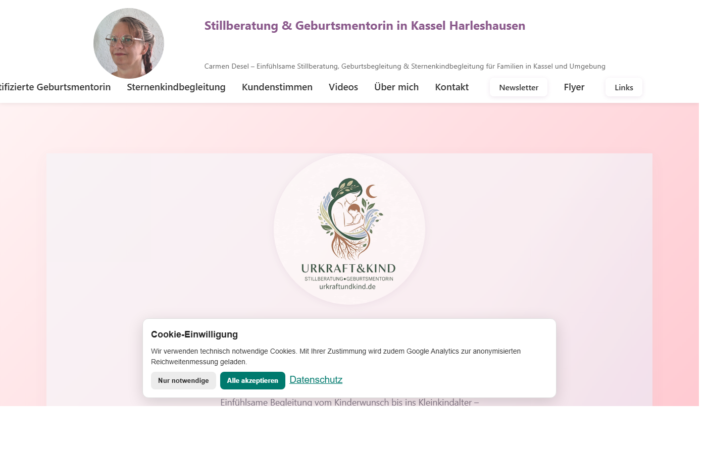 Vorschau der Website urkraftundkind.de